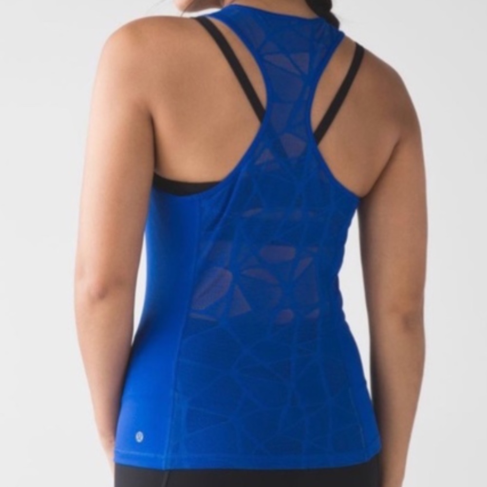 EUC Lululemon Goal Crusher Blue Tank Size 4